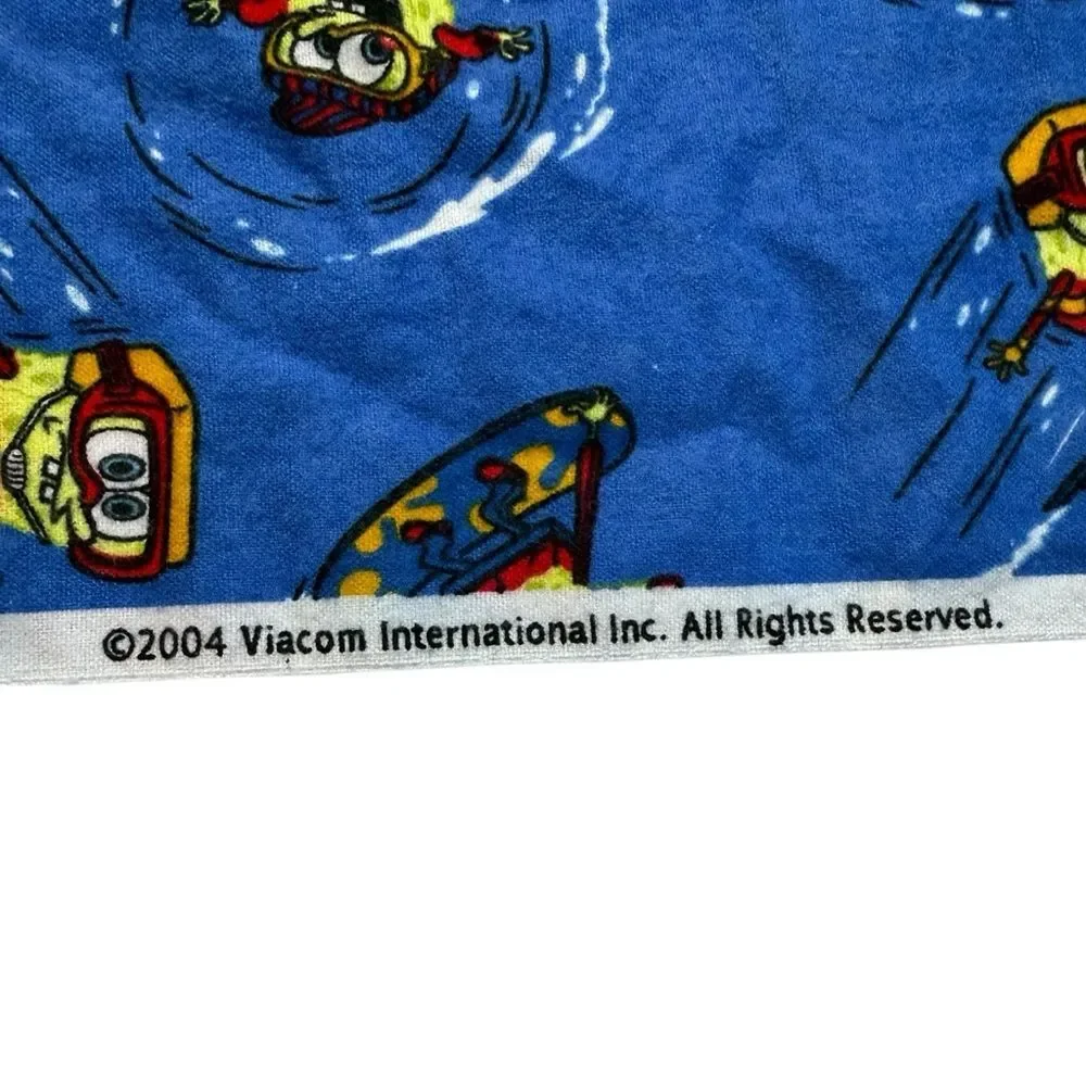 Vintage 2004 SpongeBob SquarePants Ski Snowboard Flannel Fabric Pieces Adorable